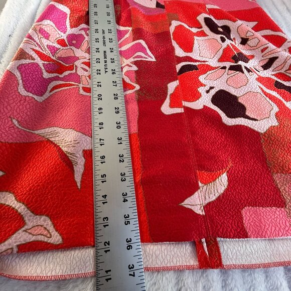 Natori Womens Red & Pink Abstract Print Cap Sleeve V-Neck Shift Dress Size 10 - Picture 10 of 10